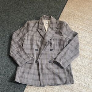 a new day Gray Plaid Blazer
